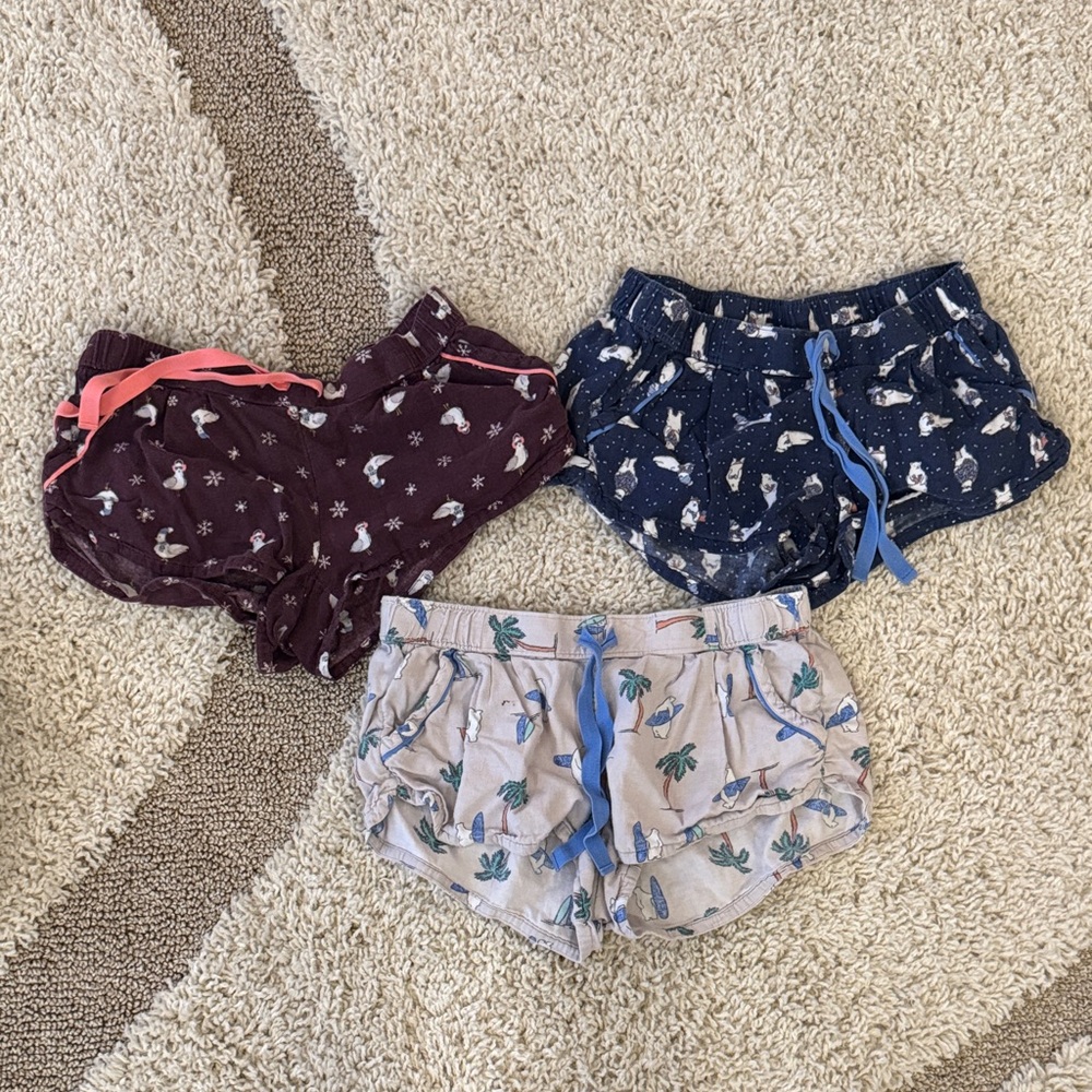 Aerie Women's Patterned Shorts Set - Burgundy, Navy, Light Gray